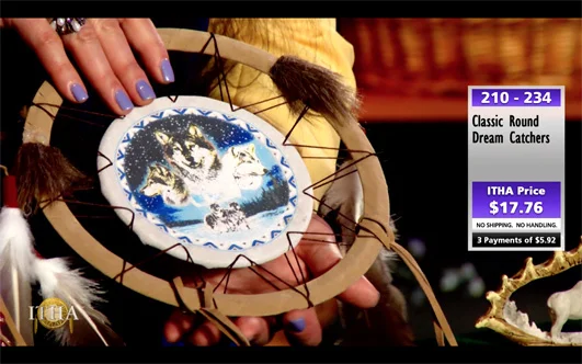(Video still from) Indian Truckhouse of High Art Shopping Network 2017 Video by Ursula Johnson - Directed by Jennifer Chiasson with Director of Photography Aubrey Fernandez Produced at the Banff Centre for the Arts