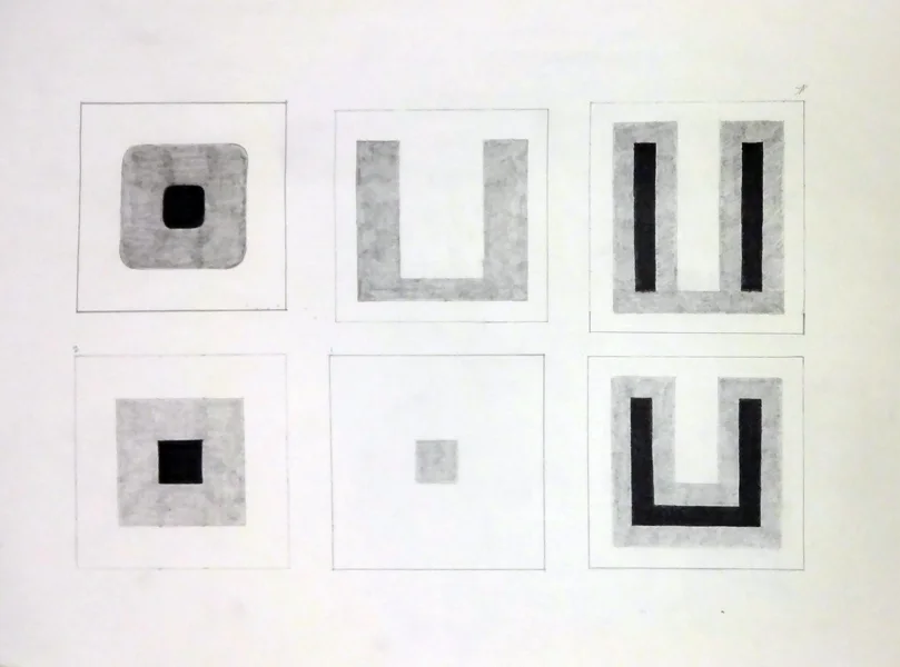 Neil Harrison, Group 2, Felt Marker and Graphite on Newsprint, Framed