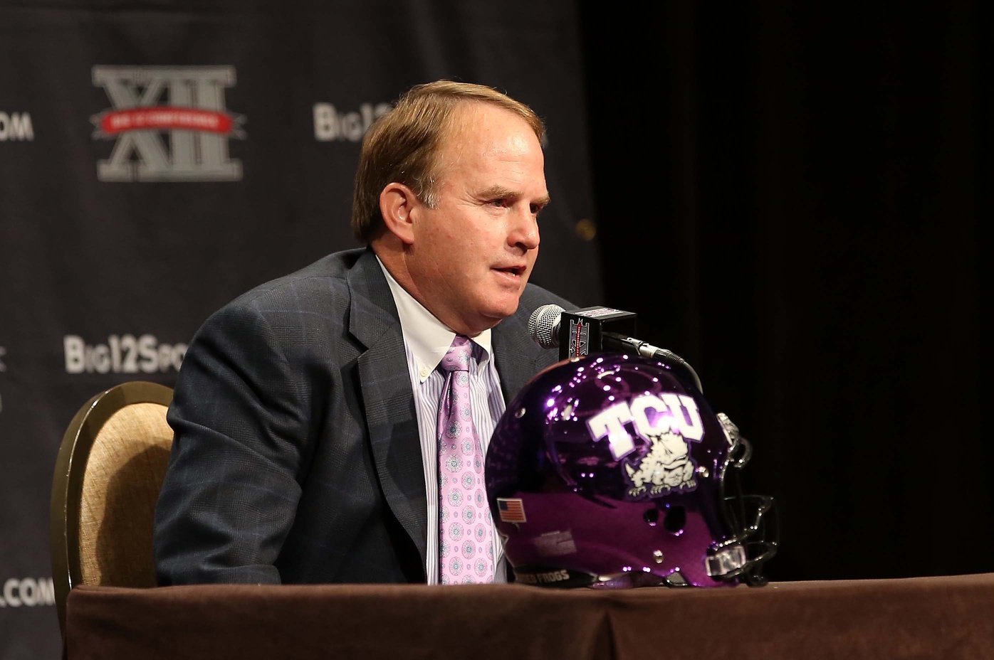 The TCU helmet is one of the best in college football, matching the team wearing it. (Image courtesy: USA Today Sports)