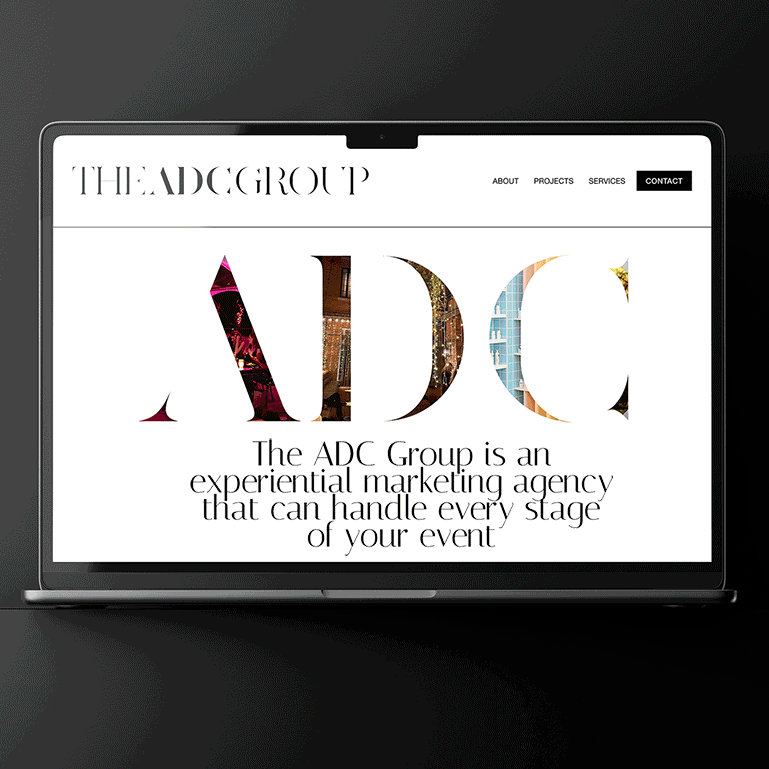 the ADC website shown on computer, with ADC gif