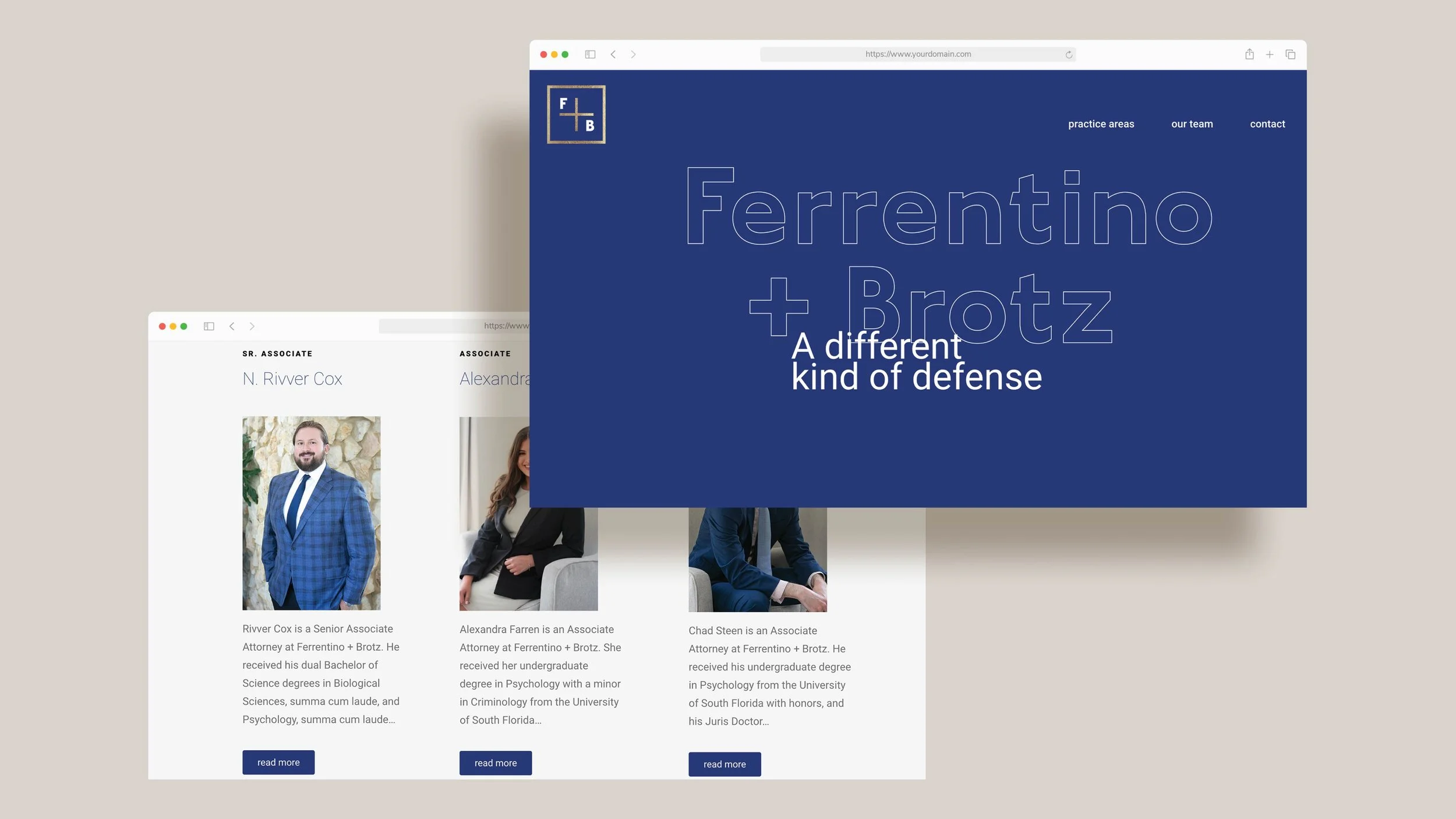 Ferrentino + Brotz Website in browsers