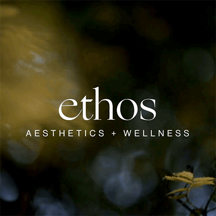 ethos logo on moving trees background