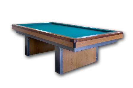 Metal 2001 Banden opliggend, langs onder geschroefd; afwerking: tropisch hardhout - Leisteen driedelig - Frame : metaal Metaal 2001 heeft metalen poten met tussenplaten van melamine. Verwarming met thermostaat (in optie: elektronisch digitaal regelbaar). Afmetingen: 2.10 m x 1.05 m en 2.30 m x 1.15 m - 4 regelpoten.