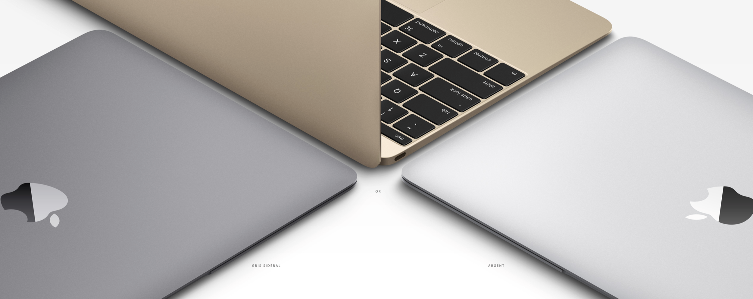 Trois couleurs disponibles, comme les iPad et les iPhone.