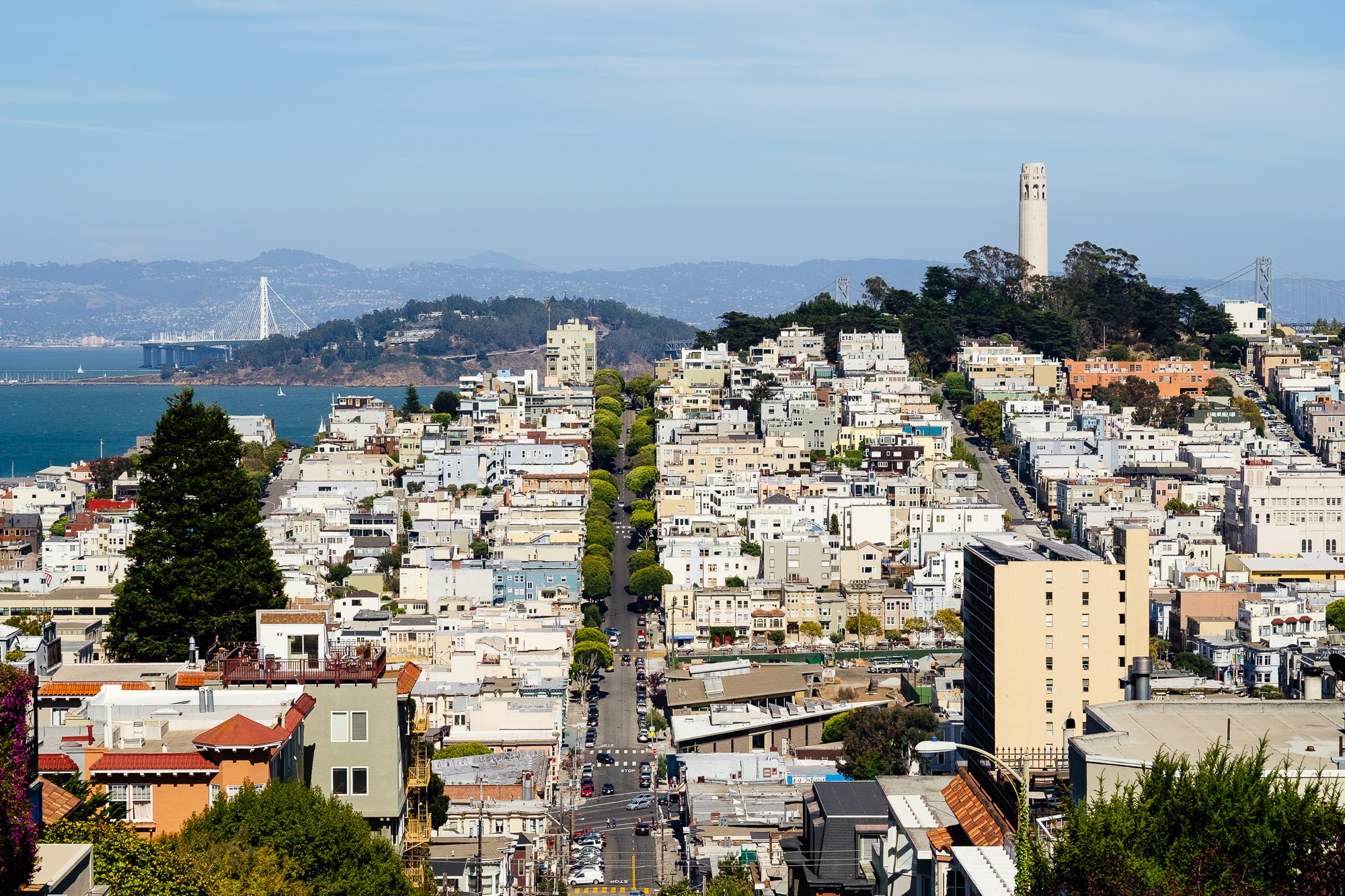 Vue sur l'une des nombreuses collines de San Francisco