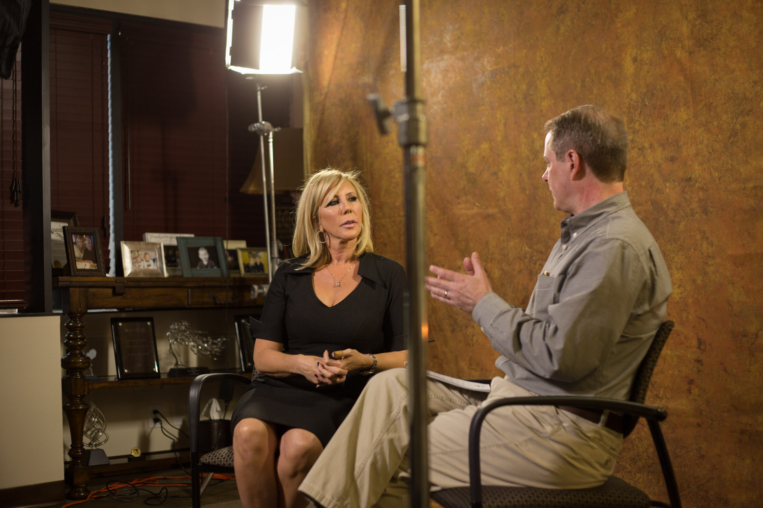 Editor Daniel Williams interviewing Vicki.