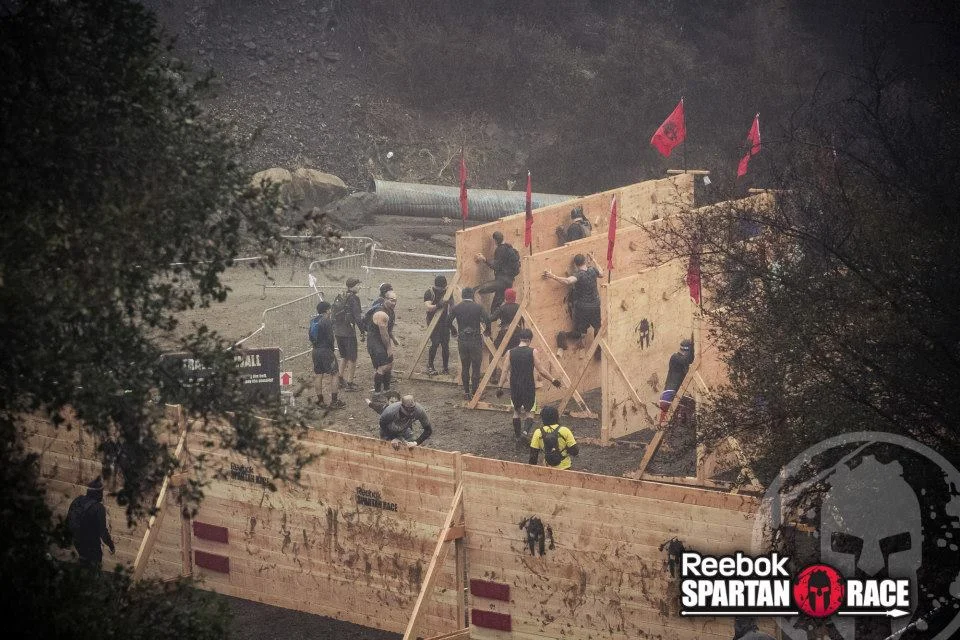 The walls of pain: 10-foot wall and the traverse wall.