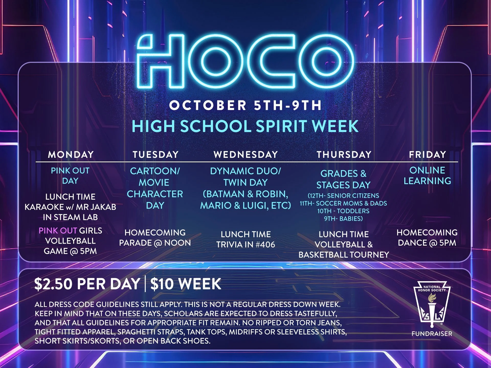 Homecoming High School Spirit Week Ticket
