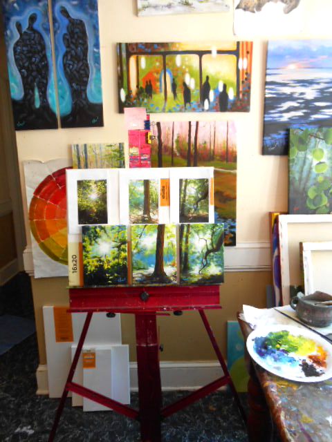 I still paint in my breakfast area. One day that studio will get finished.