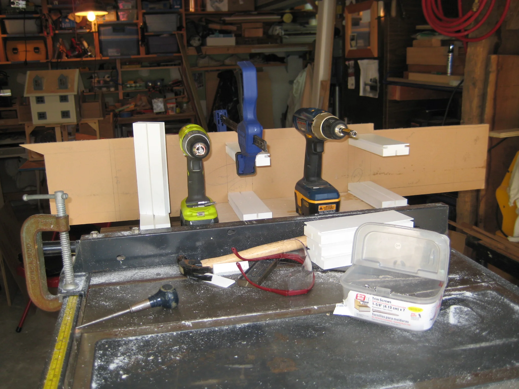 Composite plastic structures cut to size, edge grooved and center dado cut in (2/2)