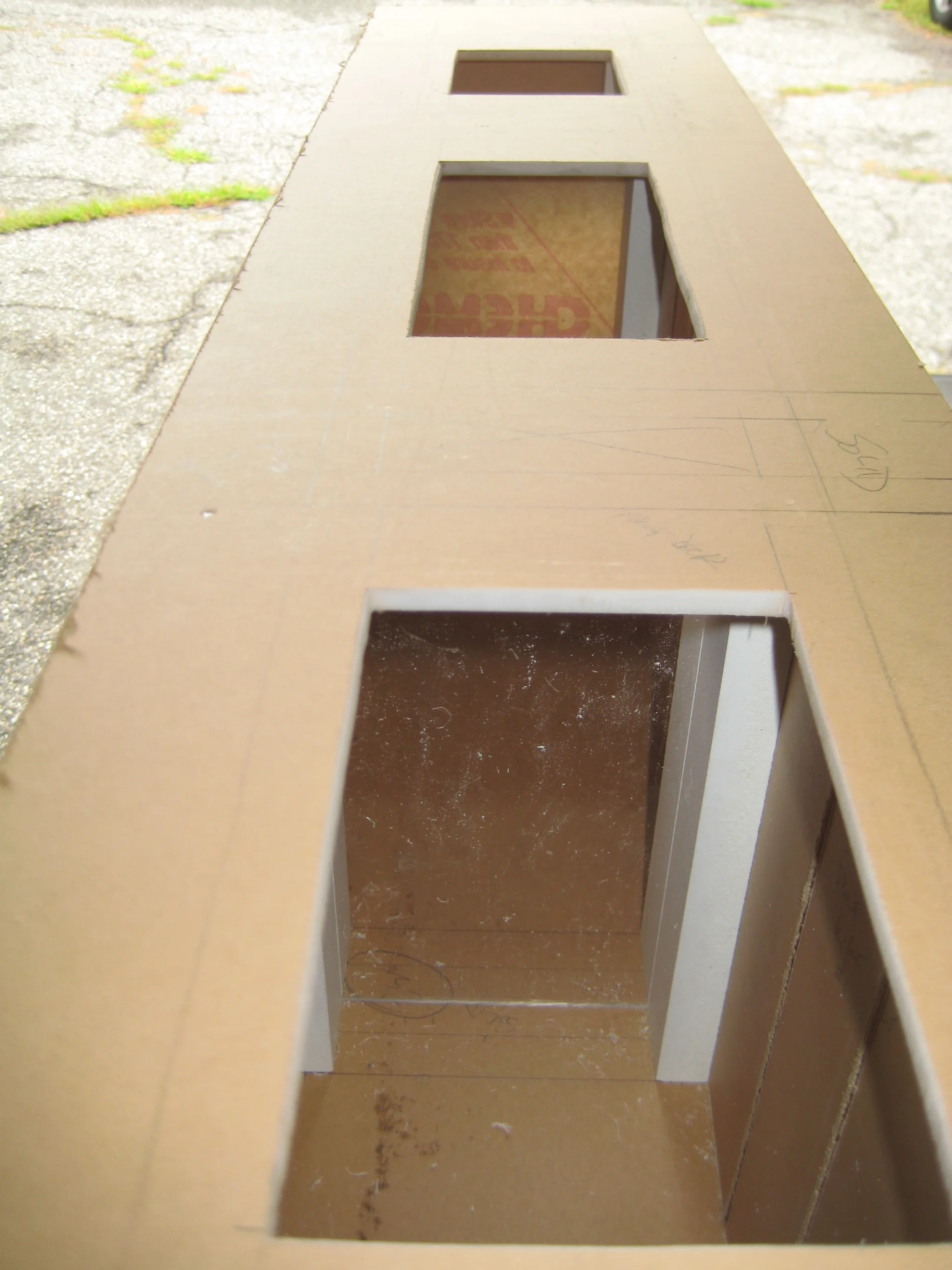 Finished roof and cleanouts visible