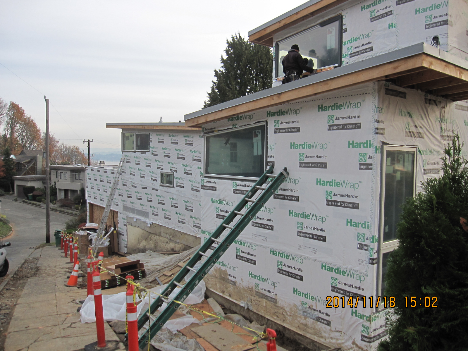 View looking North at front of House