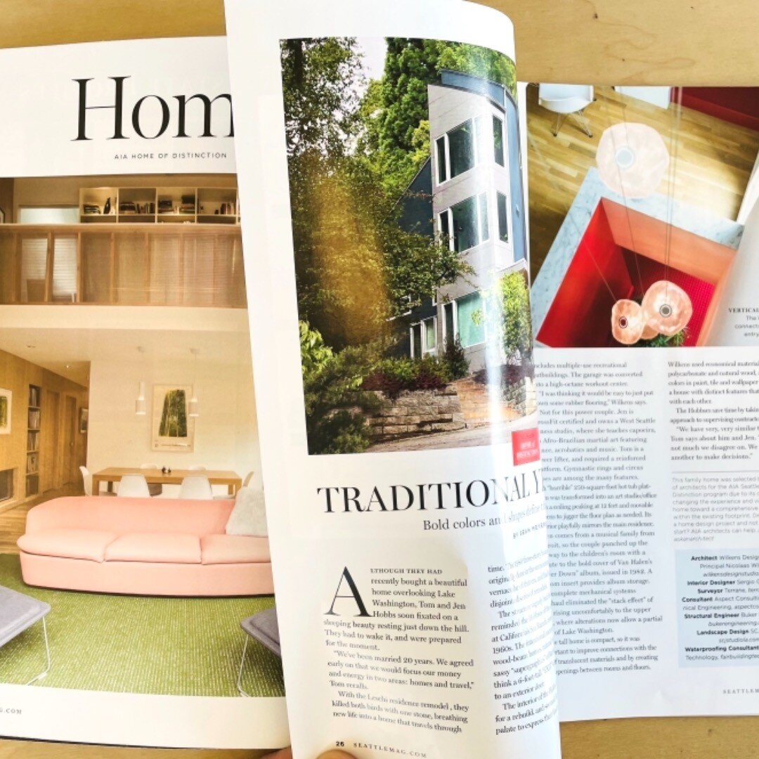 Thanks so much to @seattlemag for the nice feature about our Leschi Residence renovation, designed with our fantastic clients @non_obj and @aguaviva_candeias. This project won a 2021 @aiaseattle Home of Distinction award. Shout out to team member @se