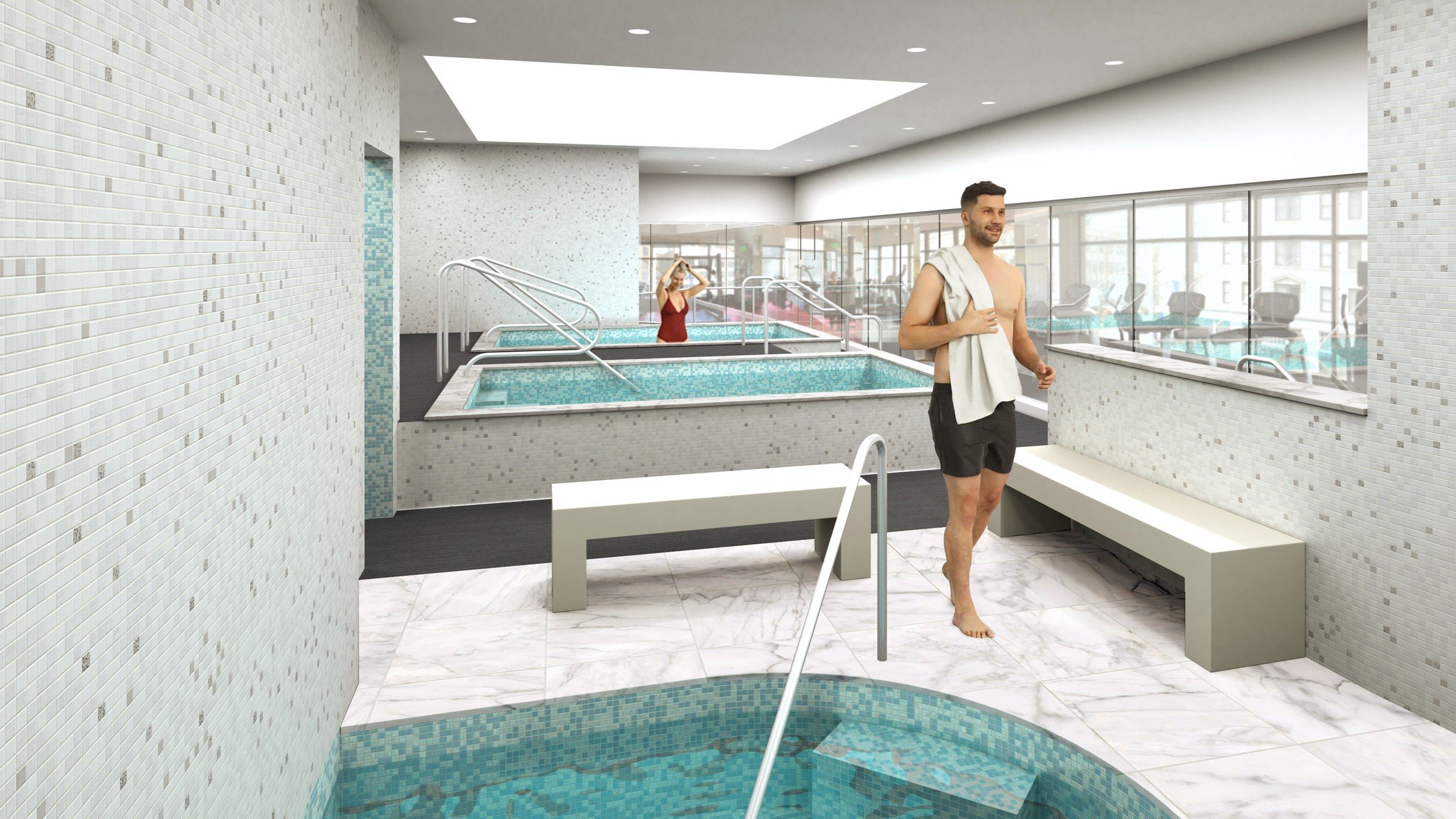 Our renovation of a downtown Seattle Spa Pool facility is finally under construction!

#bisazzamosaico #heller #endlesspools #hottubtime #renovation #renovaci&oacute;n #interiordesign