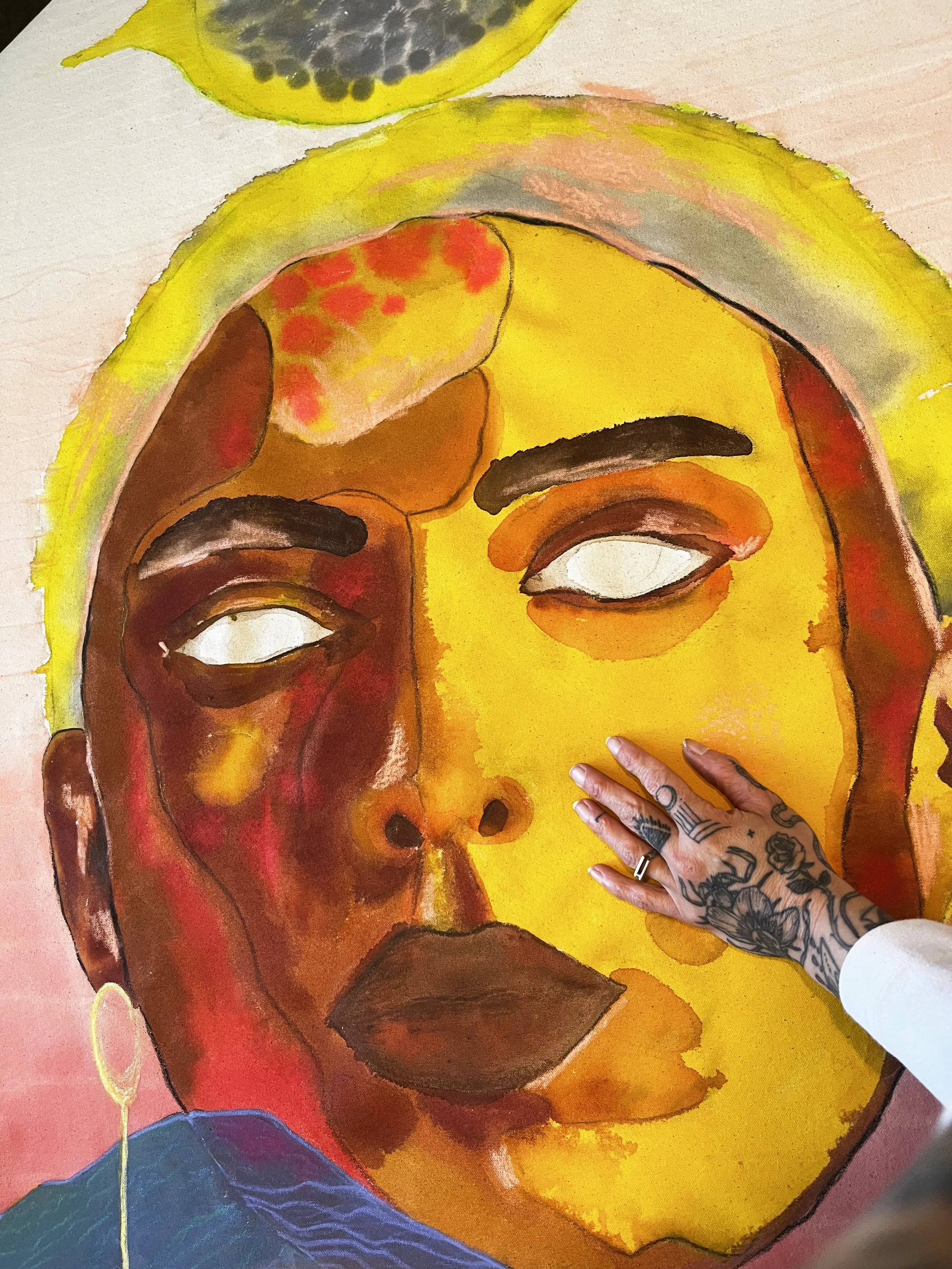 This work is about individuation within the evolution of Self. Moving away from ego towards the heart. From knowledge to wisdom. A self portrait of my own stone on the path, able to mirror back the viewers journey of humanness.