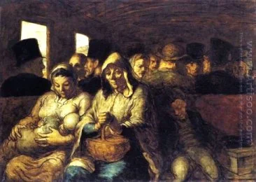 Daumier/Third Class Carriage. The third-class carriage was full of citizens who were in the bottom of society.