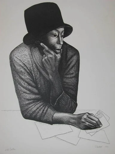 Cartas, 1986. Lithograph. Museum purchase in part funded by the Hickory Alumnae Chapter of the Delta Sigma Theta Sorority, Inc., 2013.9