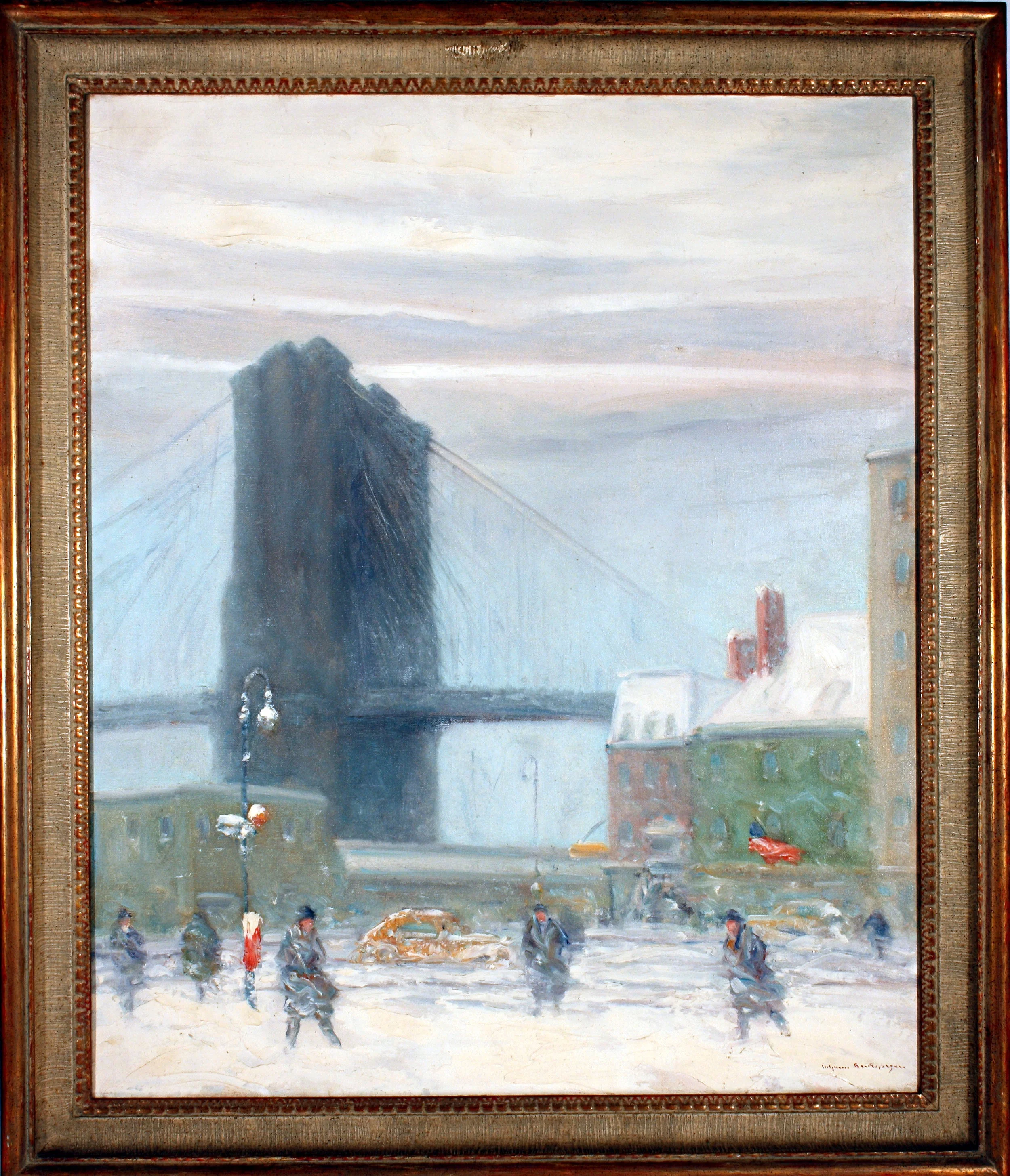 Johann Berthelsen, (1883-1972) Brooklyn Bridge in Winter r, 20th Century oil Museum purchase, 1944.2.5