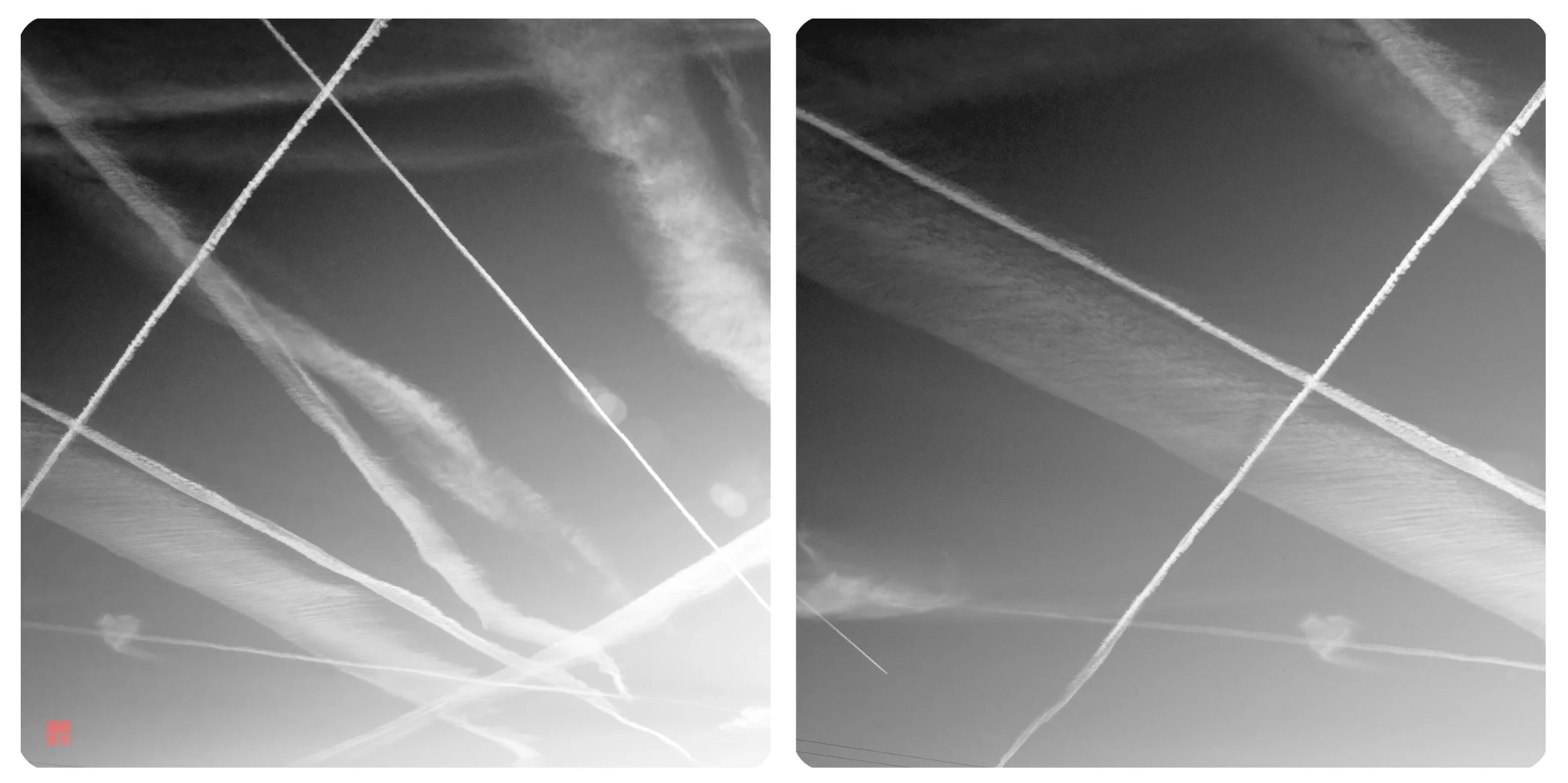 clouds and contrail drift