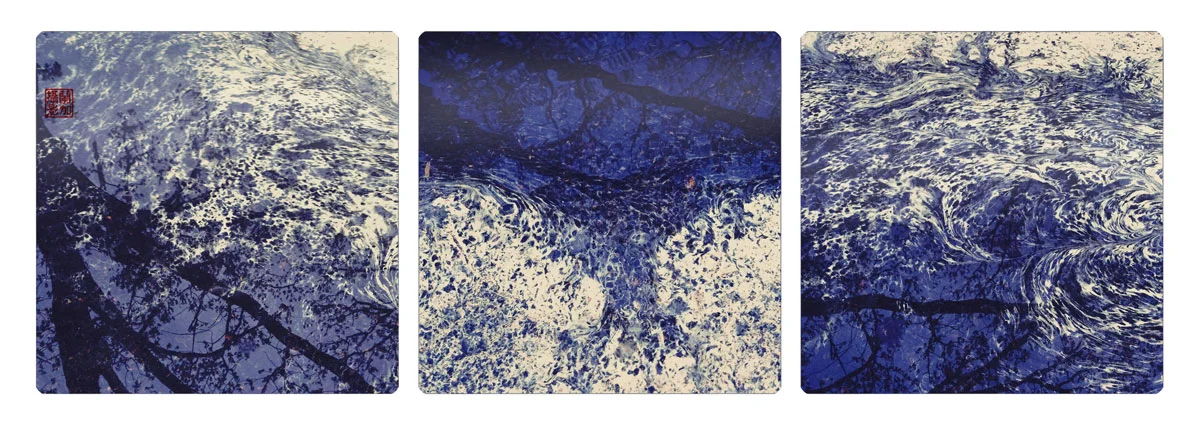 pollen swirls in blue