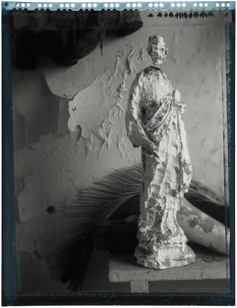 Flood eroded religious figurine, St. Roch Cemetery Altar, NOLA