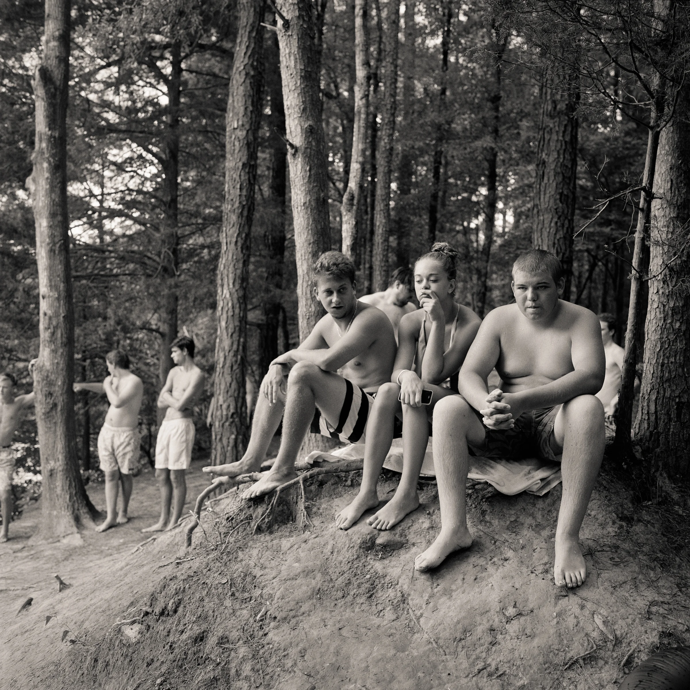 Teenagers by the cliff, Eno Quarry, Eno River, NC 2015