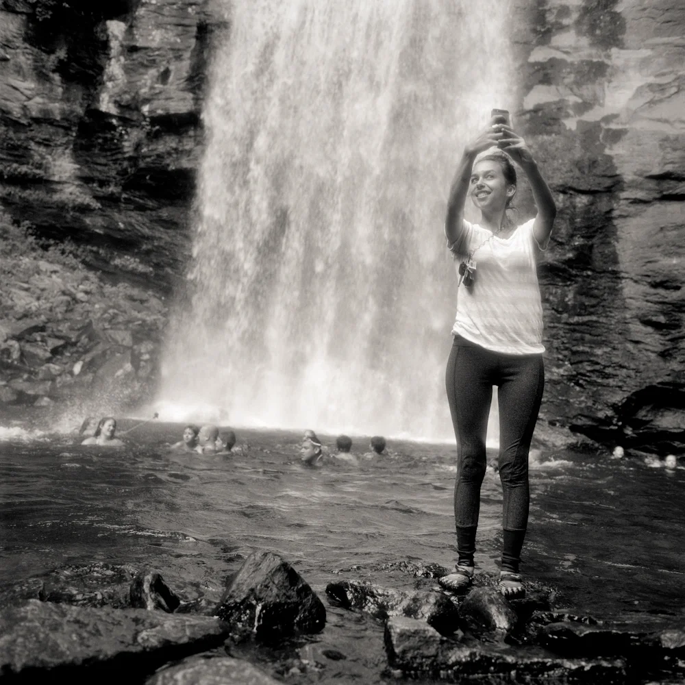 Taking Selfie, Looking Glass Falls, Brevard, NC 2015