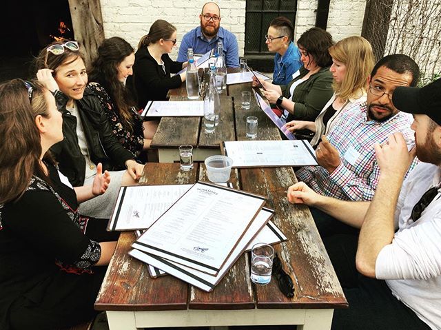 The hungry reviewers after the light factory reviews day one. #ericpickersgill #meggriffin #laurengreenfield #brycelankard #aspenhochhalter