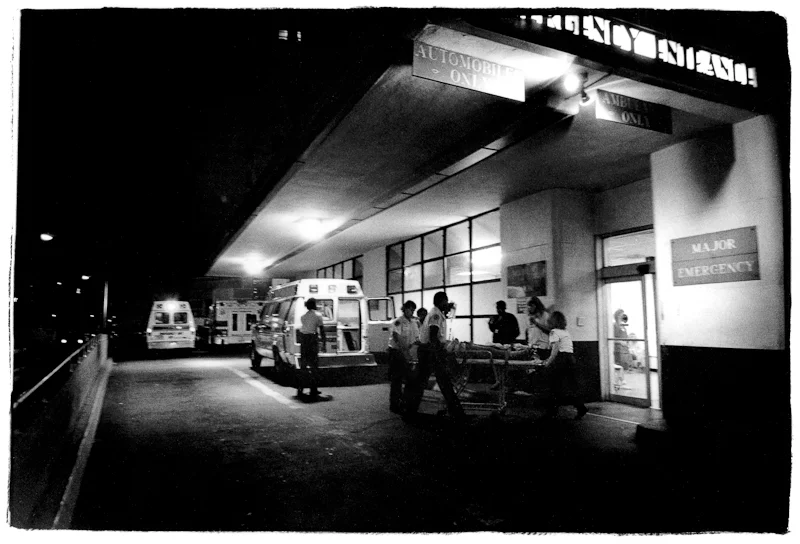 'Big Charity's" Emergency entrance at 11:25 pm as a hit and run victim arrives