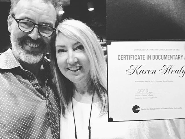 My poster child student @karenjhealy got her certificate last night from CDS #centerfordocumentarystudies at the full frame theater. Congrats karen. So proud.