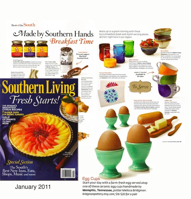 my bird's egg egg cups in Southern Living! January 2011