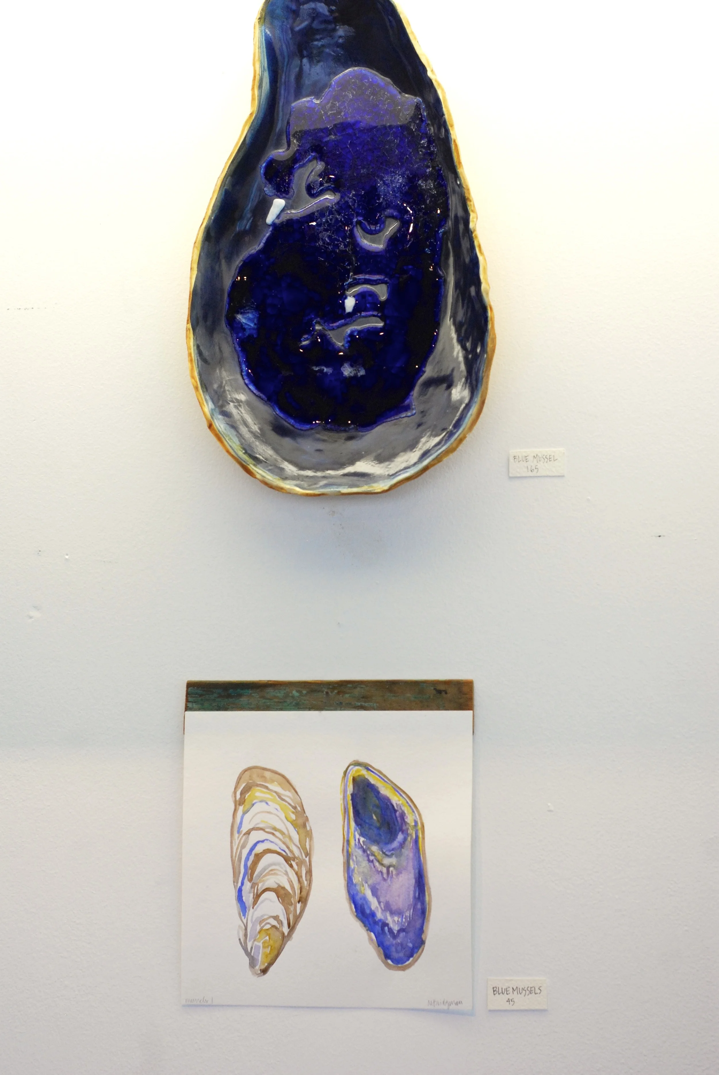 These big blue mussel platters (there are two) were some of my favorite pieces in this show.