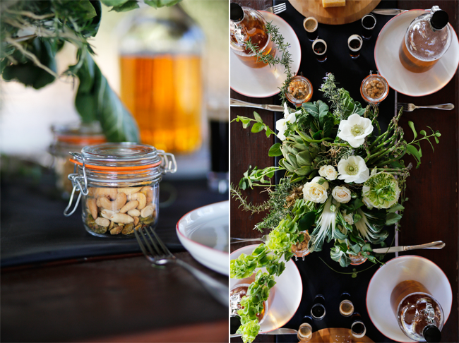 beer tasting table setting