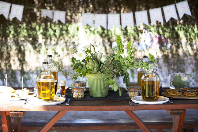 St. Patrick's Day table set up