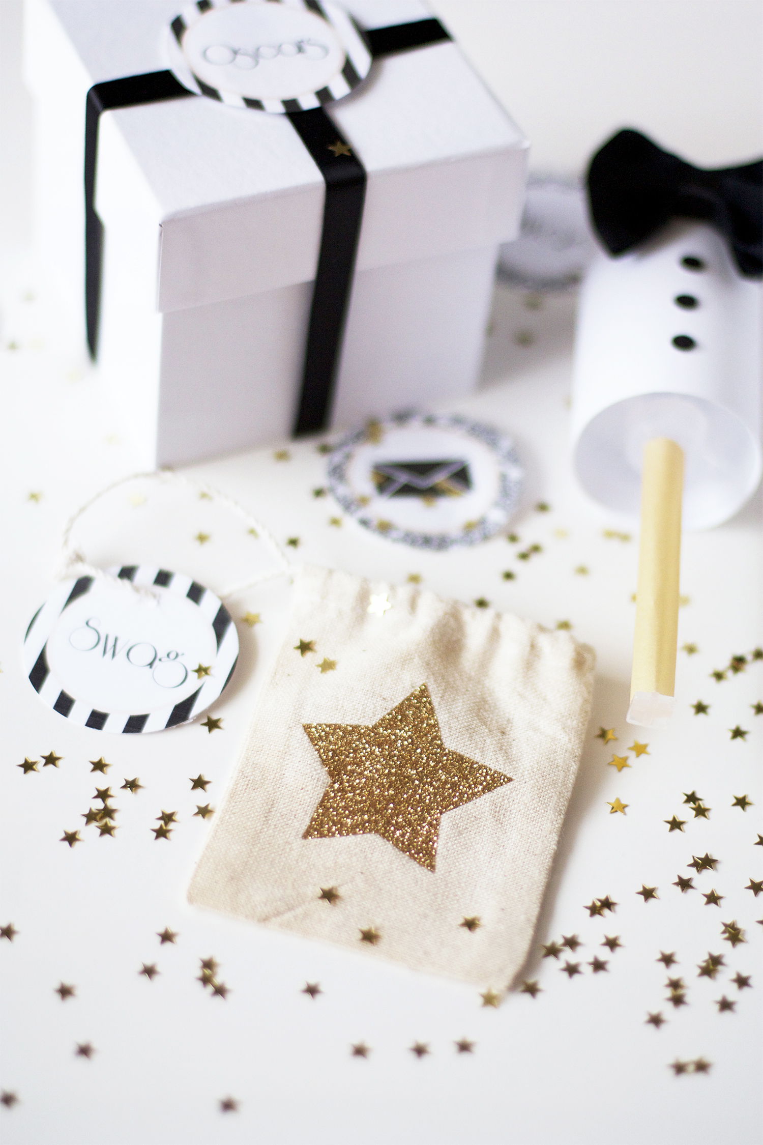 Glitter Star Muslin Bags