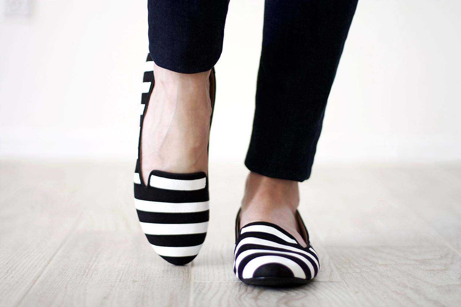 DIY Striped Loafers