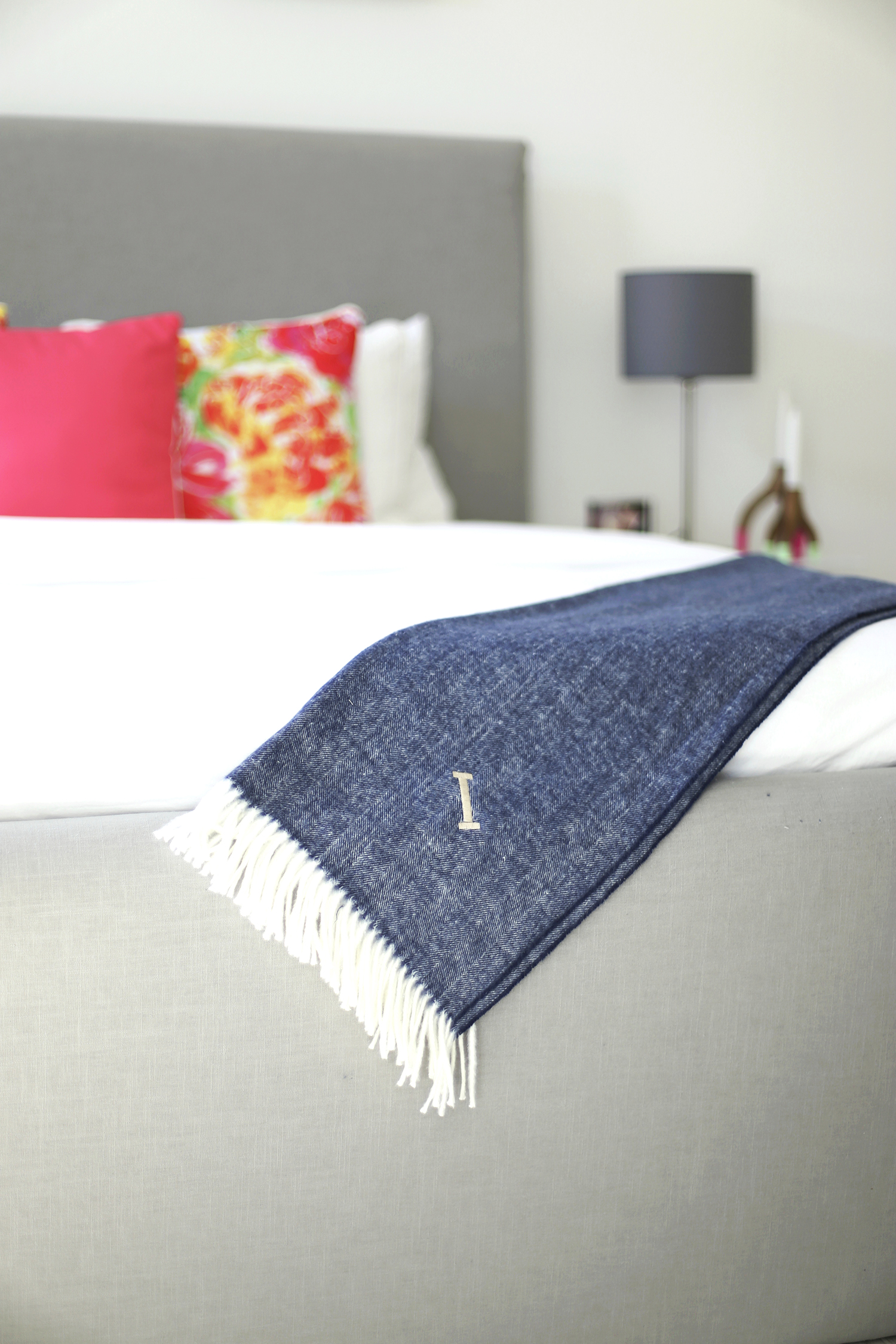 TinyPrints monogram throw