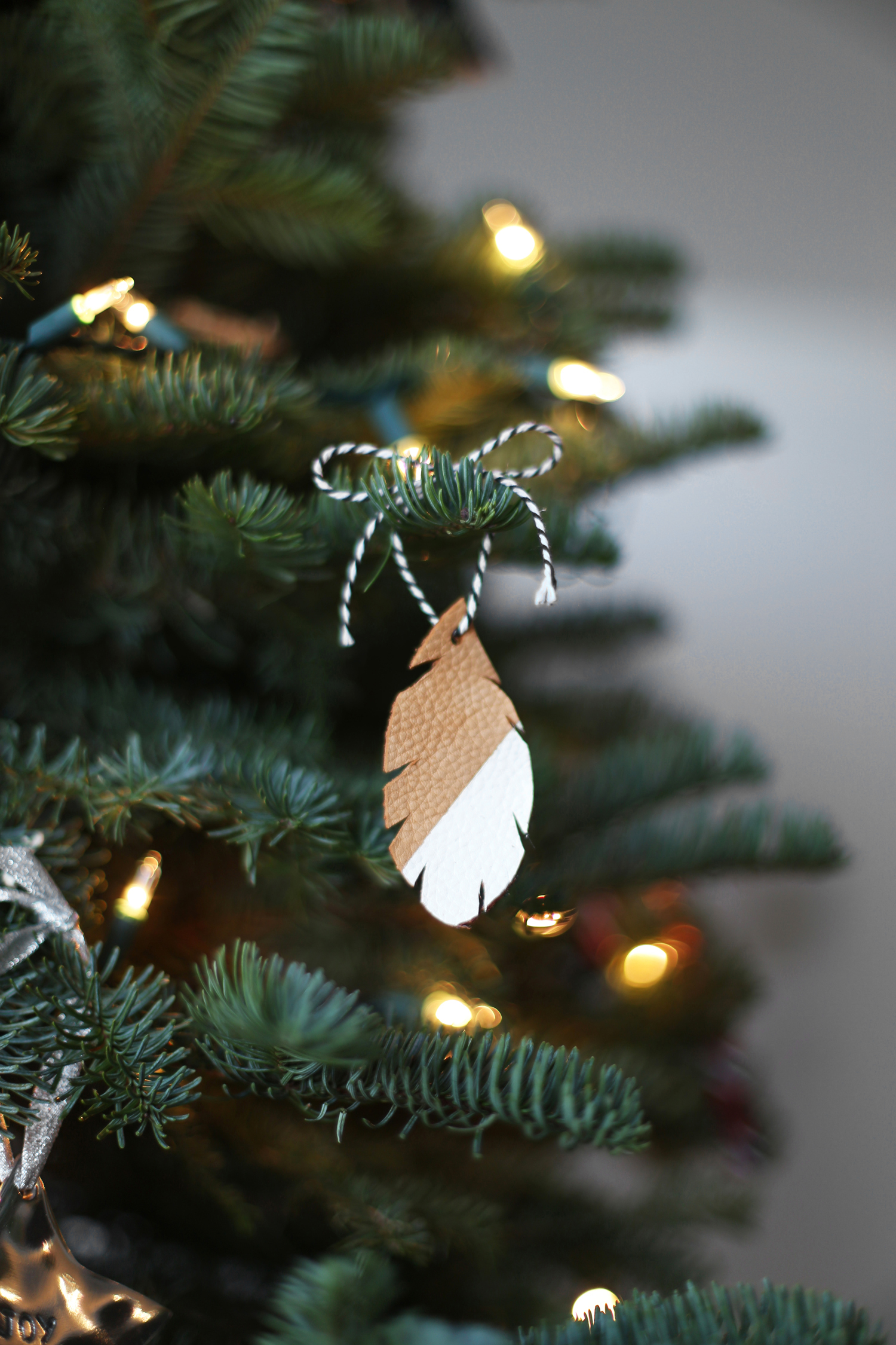 DIY Leather Feather Ornament