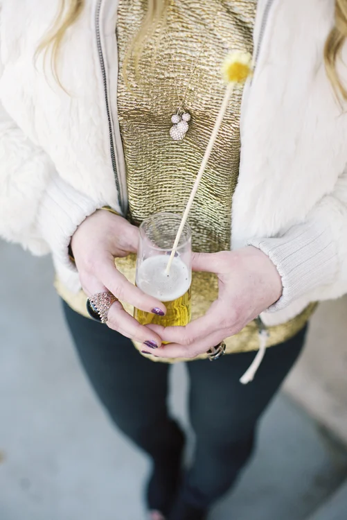 DIY gold drink stirrer