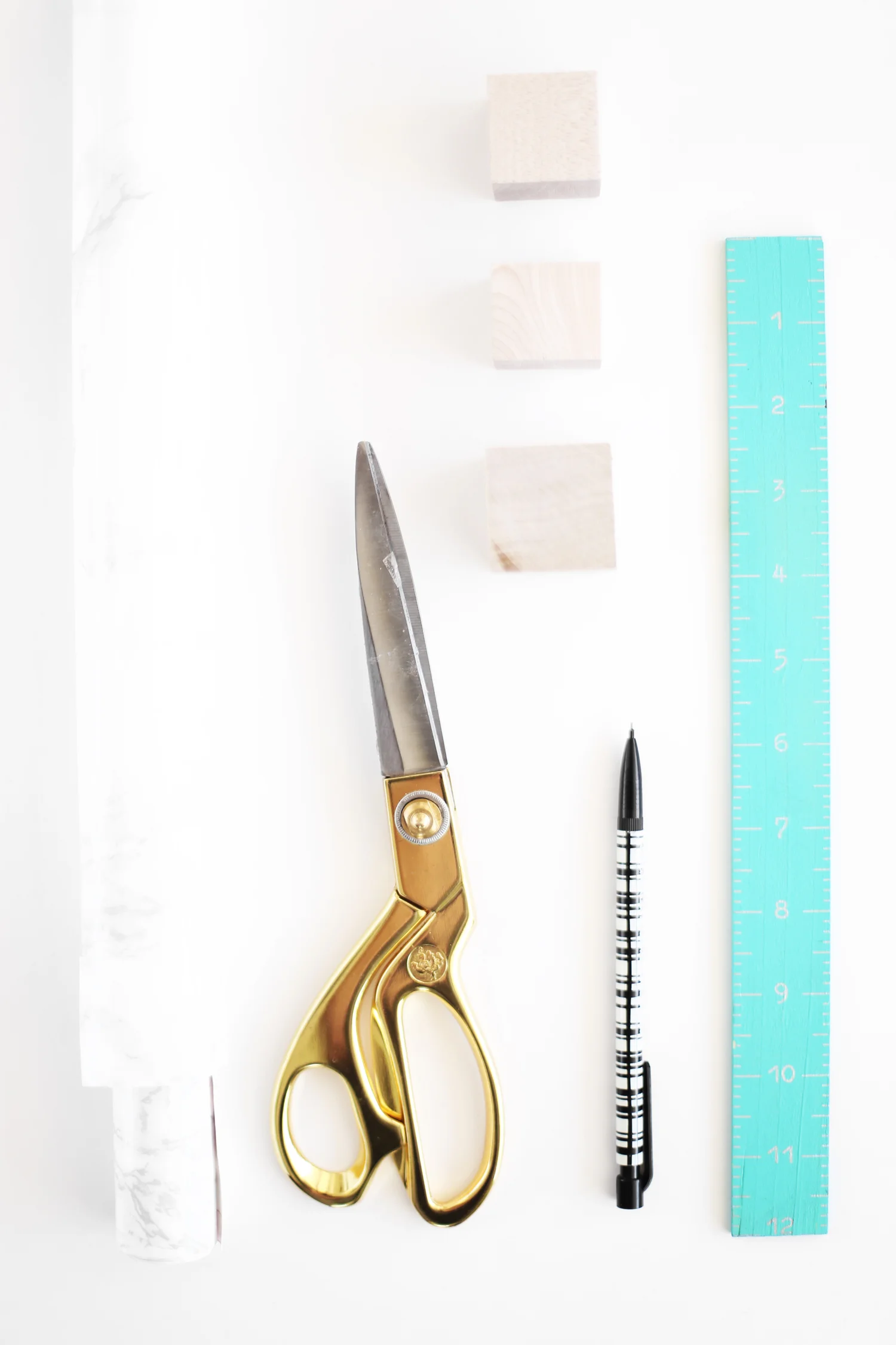 DIY marble and wood blocks supplies