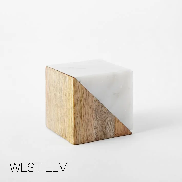 West Elm marble and wood blocks