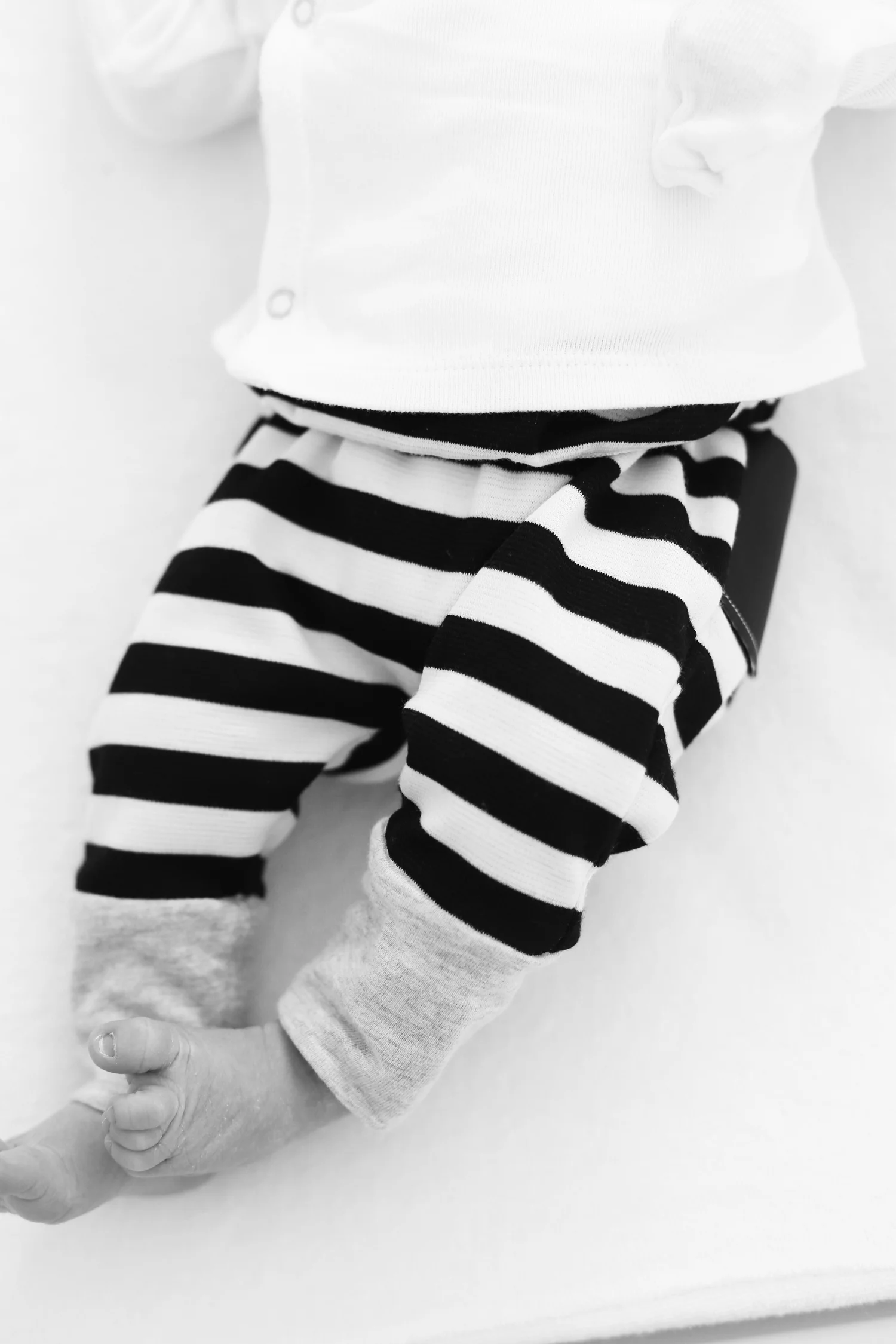 newborn black and white striped pants