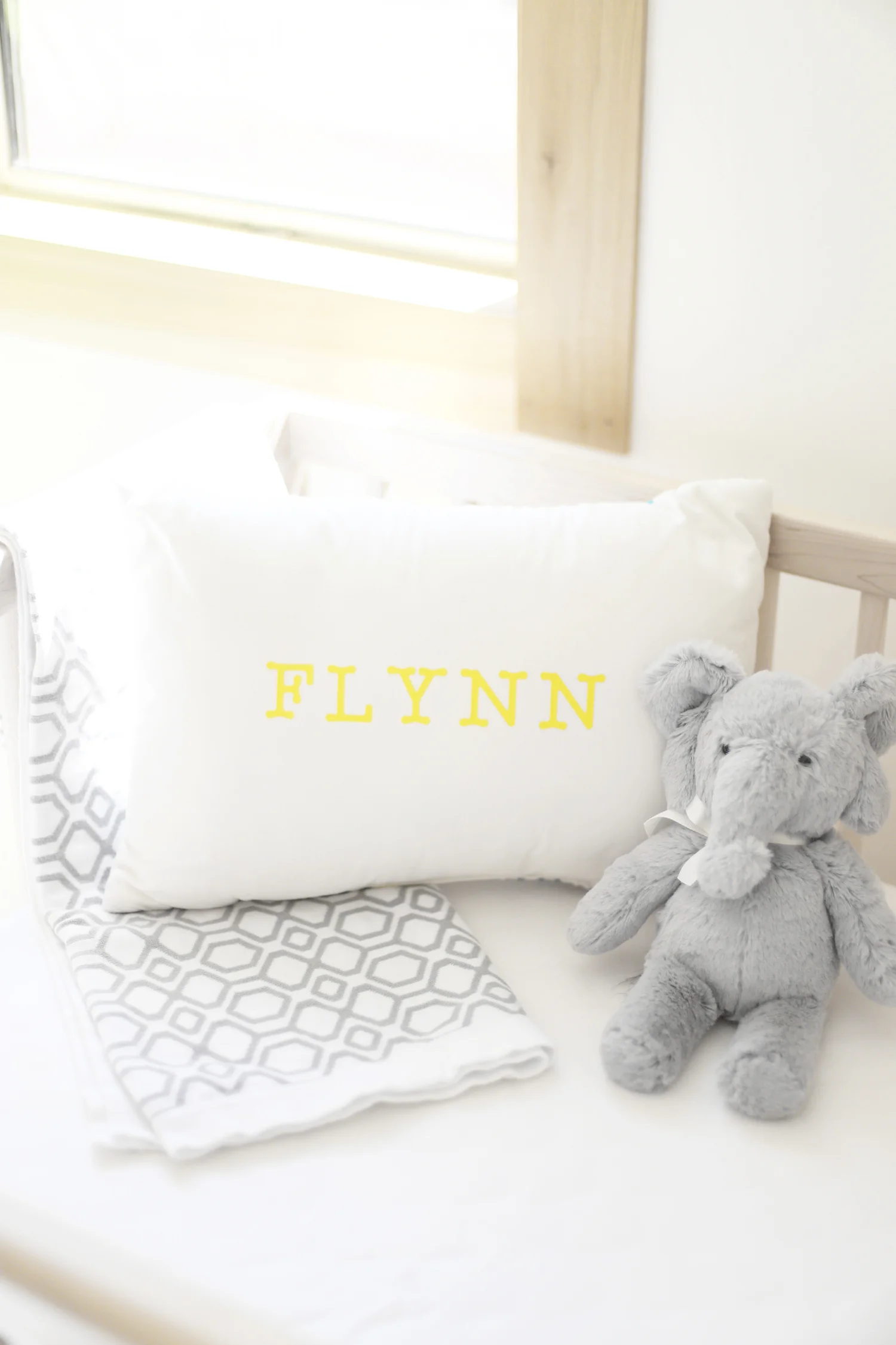 DIY personalized nursery pillow