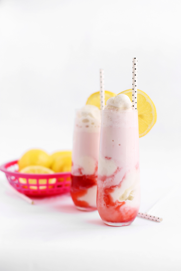 Strawberry Lemon Vanilla Floats 