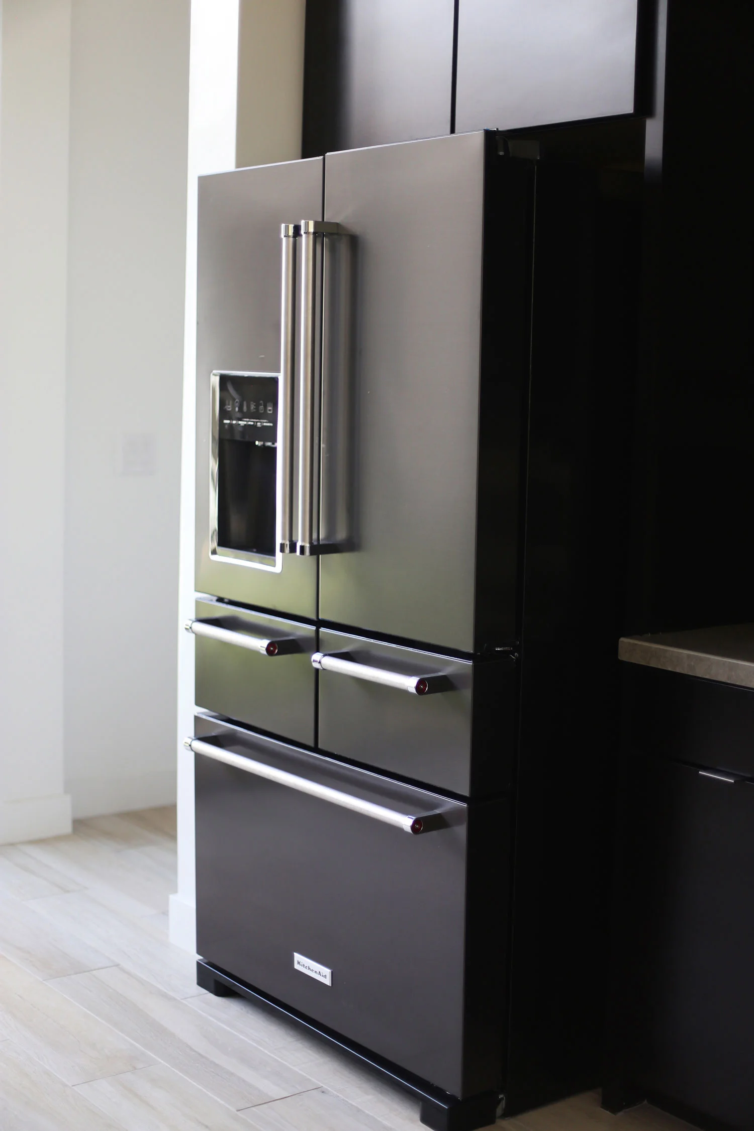 KitchenAid black stainless steel 5 drawer refrigerator
