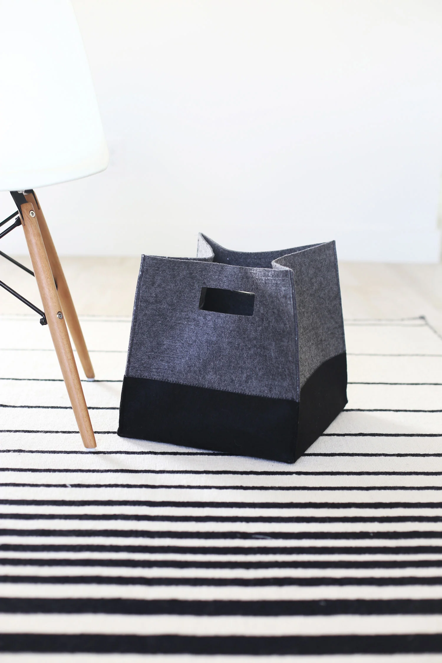 DIY felt storage bin