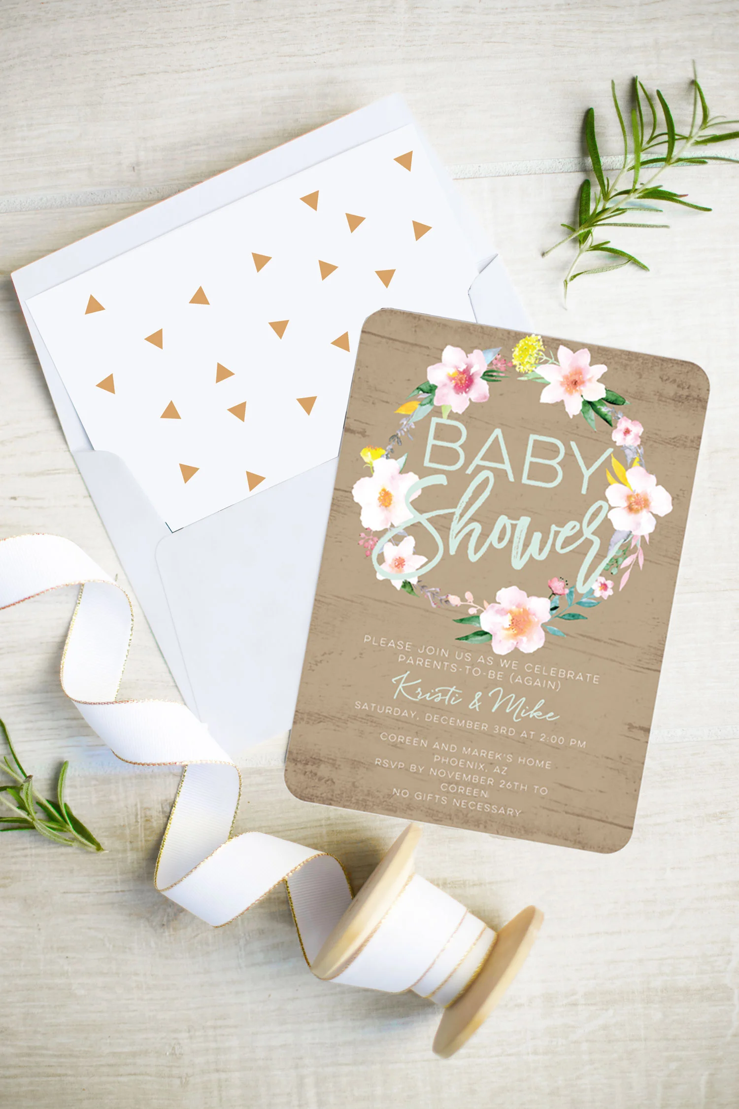 unisex baby shower invitation