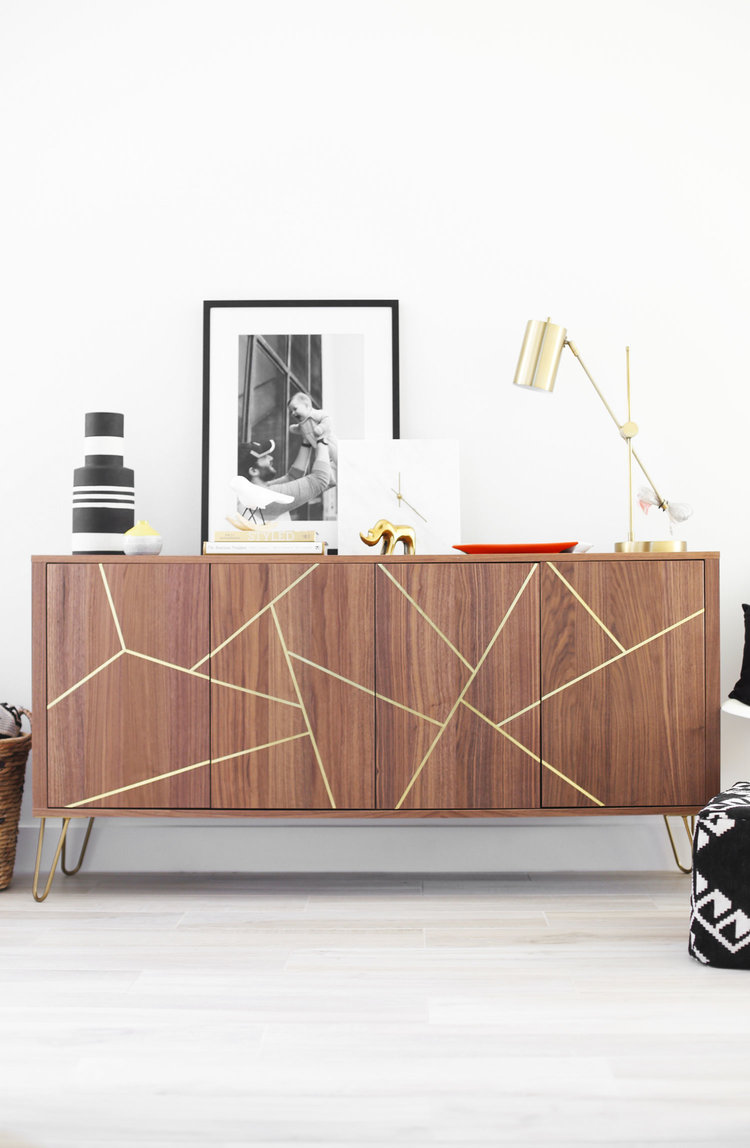 Mid-century modern ikea hack sideboard