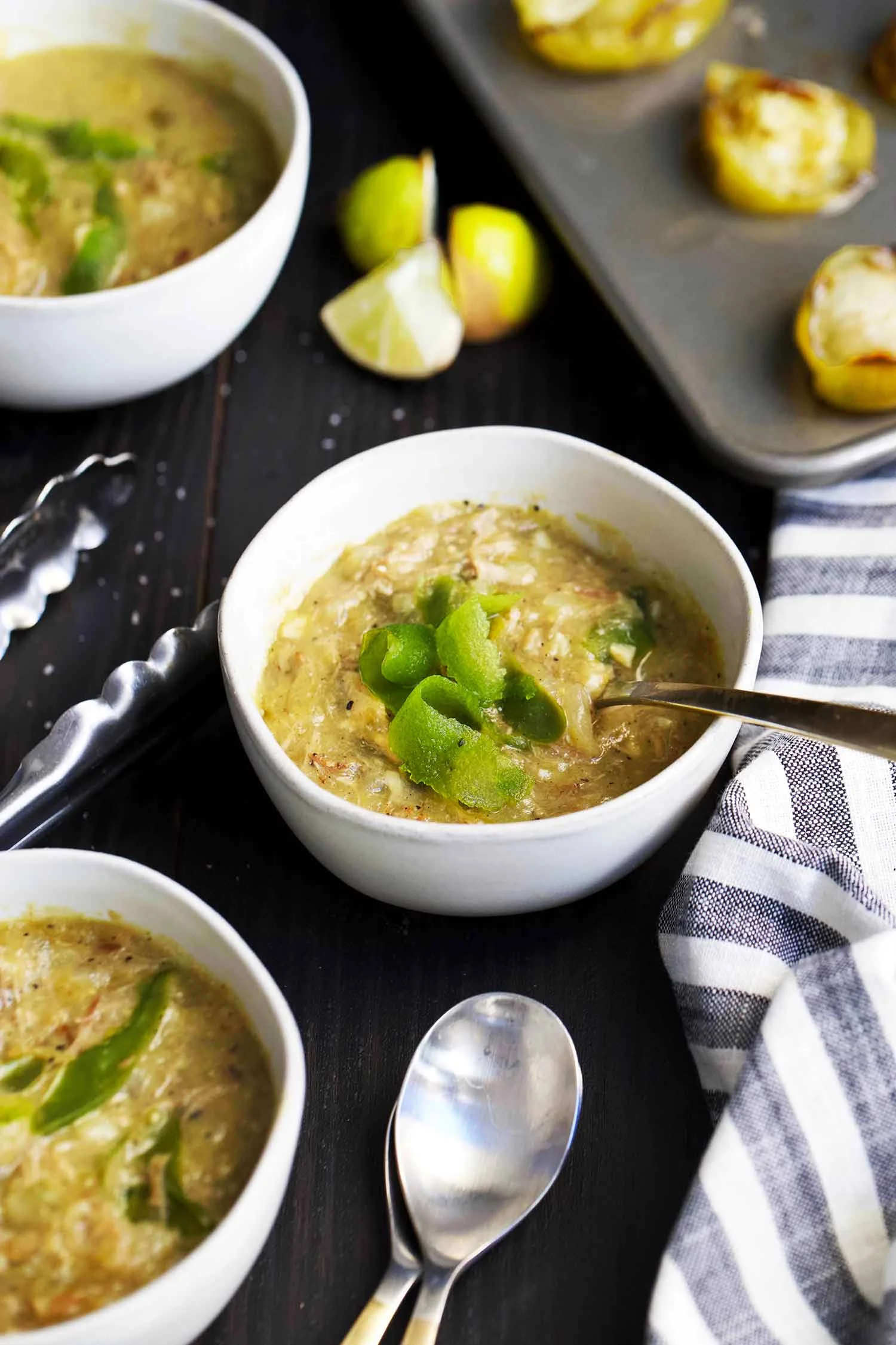 bowls of chili verde