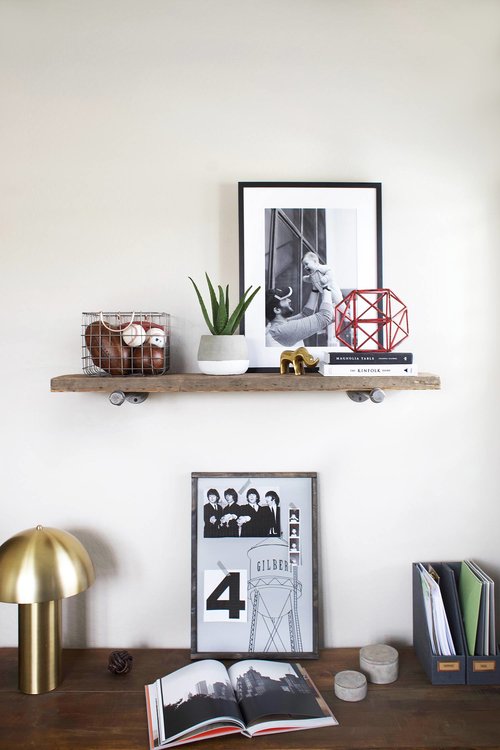 One Reclaimed Wood Shelf Three Different Ways — Kristi Murphy | DIY Blog